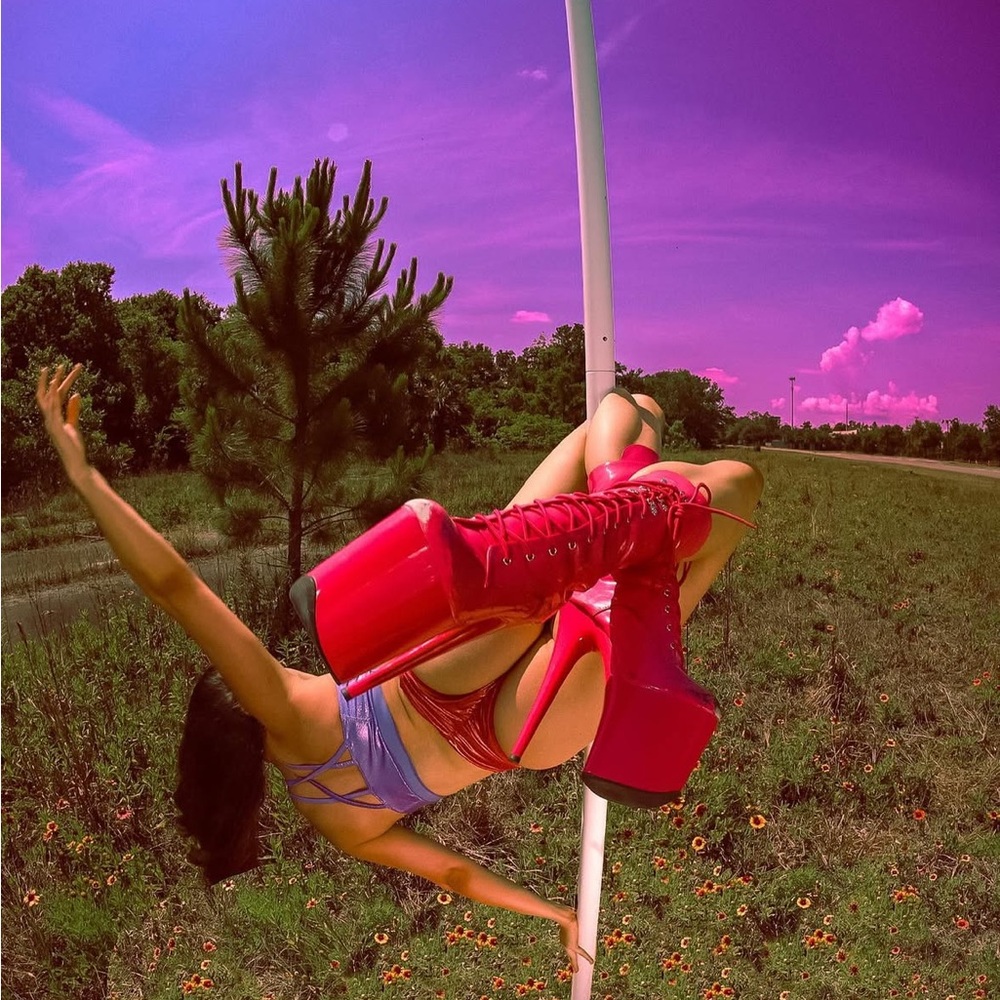 Vibrant Pink Platform Pleaser Boots